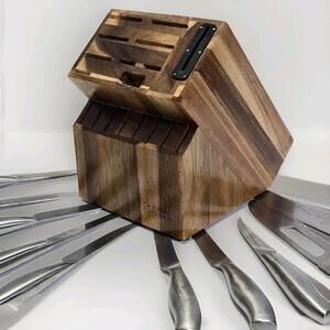 Chicago Cutlery Knife Set 10 Knives with Wood Block Stainless Steel Kitchen Set